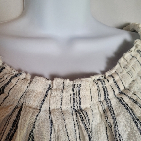 Sundance Quiet Allure Off Shoulder Eyelet Tassels Boho 3/4 Sleeve Top Size L - Picture 5 of 8